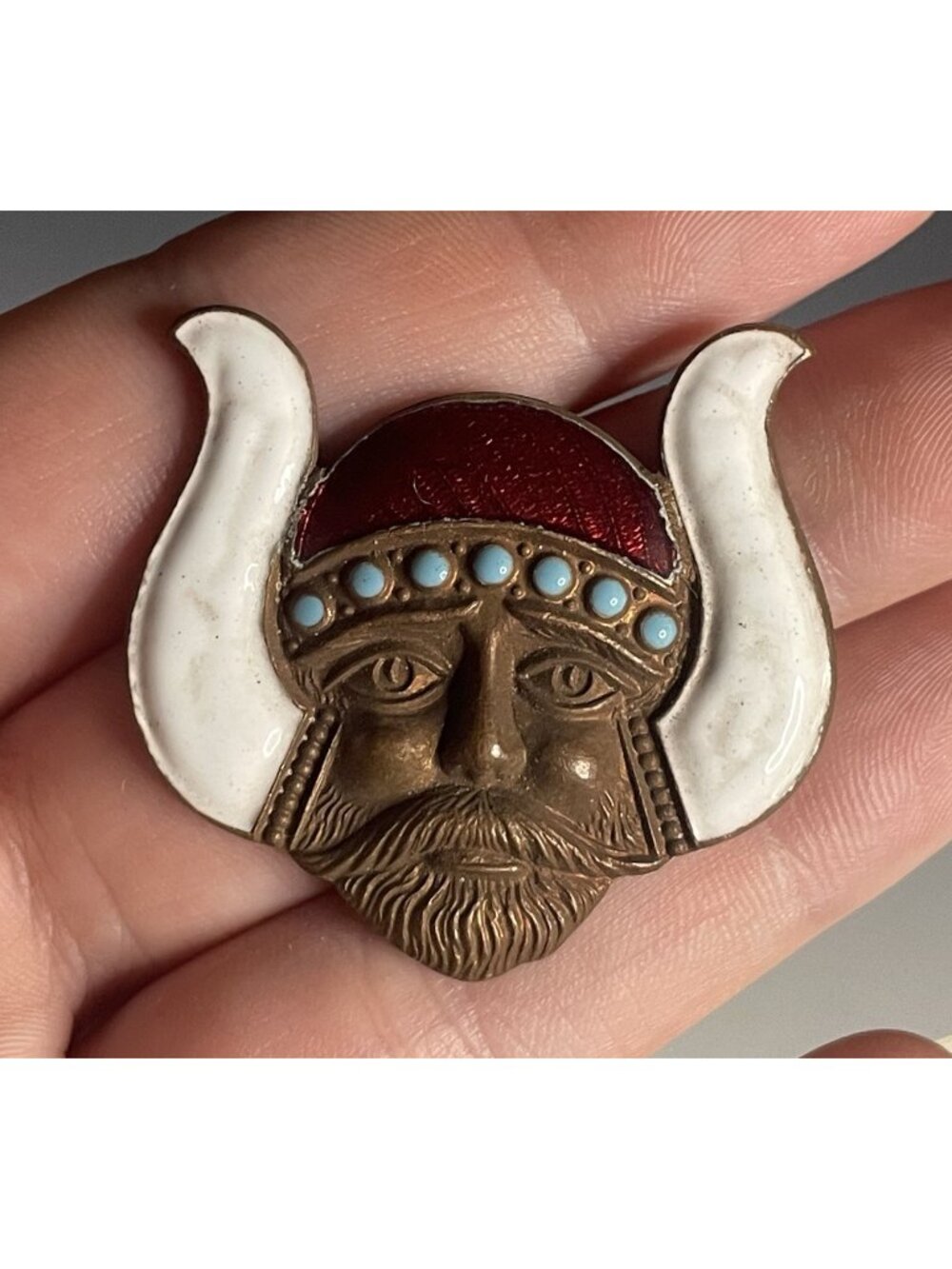 Mystic Order Of Veiled Prophets Masonic Shriners Enamel Mokanna Fez Ornament Pin